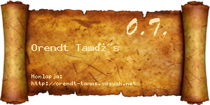 Orendt Tamás névjegykártya